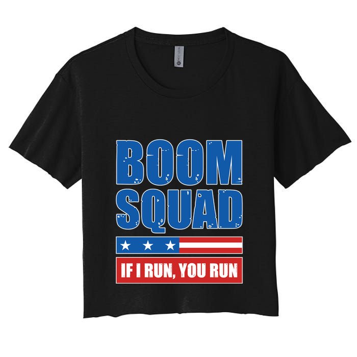 Boom Squad Fireworks Director 4th Of July Women's Crop Top Tee