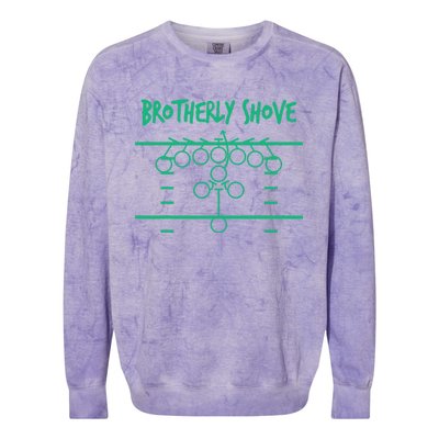 Brotherly Shove Football Mom Funny Football Fan Vintage Colorblast Crewneck Sweatshirt