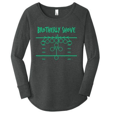 Brotherly Shove Football Mom Funny Football Fan Vintage Women's Perfect Tri Tunic Long Sleeve Shirt