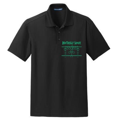 Brotherly Shove Football Mom Funny Football Fan Vintage Dry Zone Grid Polo