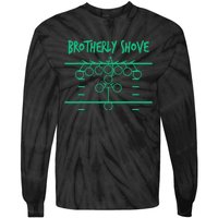 Brotherly Shove Football Mom Funny Football Fan Vintage Tie-Dye Long Sleeve Shirt