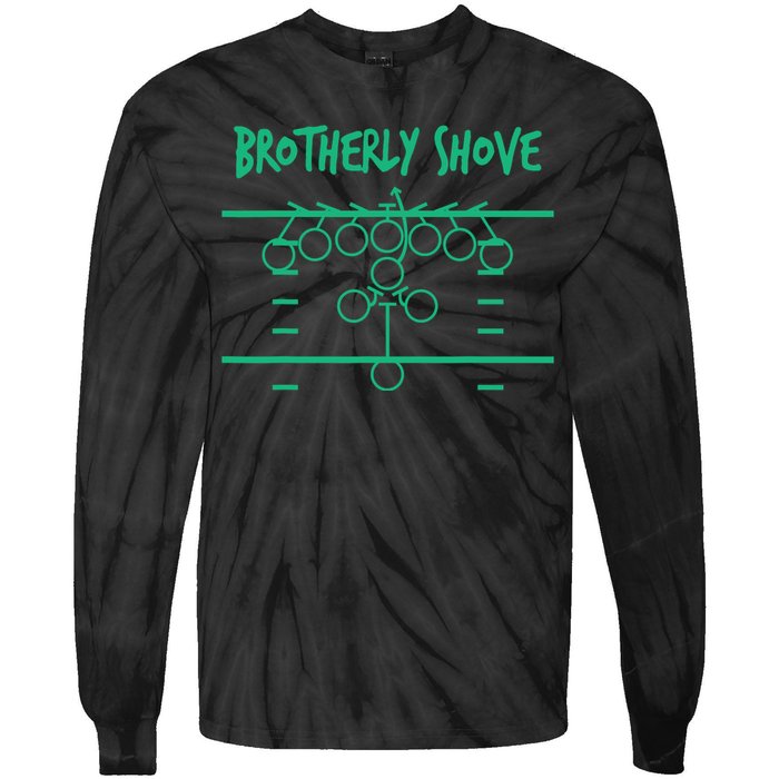 Brotherly Shove Football Mom Funny Football Fan Vintage Tie-Dye Long Sleeve Shirt