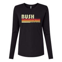 Bush Surname Funny Retro Vintage 80s 90s Birthday Reunion Womens Cotton Relaxed Long Sleeve T-Shirt