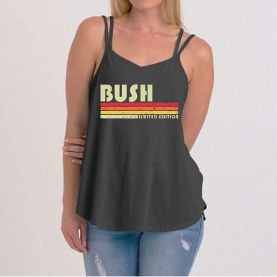 Bush Surname Funny Retro Vintage 80s 90s Birthday Reunion Women's Strappy Tank