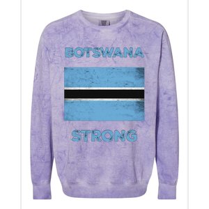 Botswana Strong Flag Of Botswana Country Of Botswana Colorblast Crewneck Sweatshirt