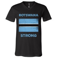 Botswana Strong Flag Of Botswana Country Of Botswana V-Neck T-Shirt