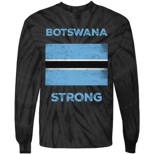 Botswana Strong Flag Of Botswana Country Of Botswana Tie-Dye Long Sleeve Shirt