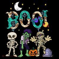 Boo! Spooky Funny Halloween Mummy Skeleton Pumpkin Apparel 16 in Basic Backpack