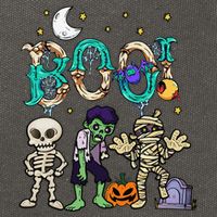 Boo! Spooky Funny Halloween Mummy Skeleton Pumpkin Apparel Cotton Canvas Backpack