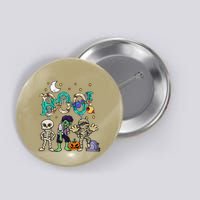 Boo! Spooky Funny Halloween Mummy Skeleton Pumpkin Apparel Button