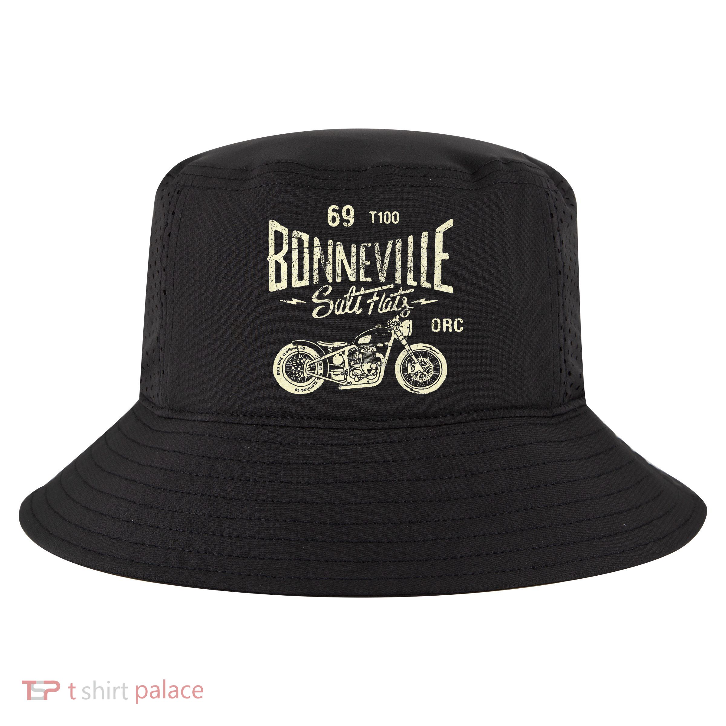 Bonneville Salt Flats Motorcycle Racing Gift Cool Comfort Performance Bucket Hat