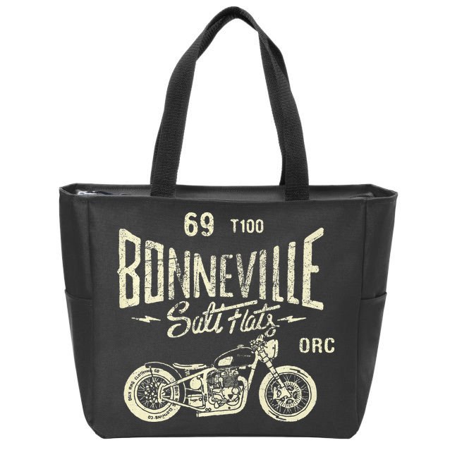 Bonneville Salt Flats Motorcycle Racing Gift Zip Tote Bag