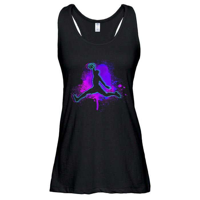 Basketball Sports Fan Player Slam Dunk Ns Ladies Essential Flowy Tank