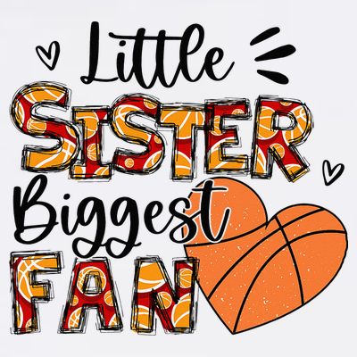 Basketball Sister Funny Little Sister Biggest Fan T-Shirt