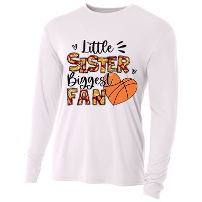 Basketball Sister Funny Little Sister Biggest Fan Cooling Performance Long Sleeve Crew
