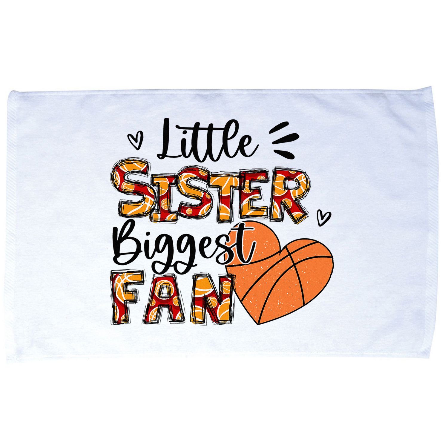 Basketball Sister Funny Little Sister Biggest Fan Microfiber Hand Towel