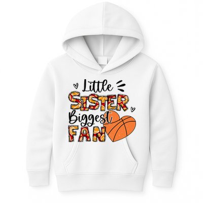 Basketball Sister Funny Little Sister Biggest Fan Kids Hoodie