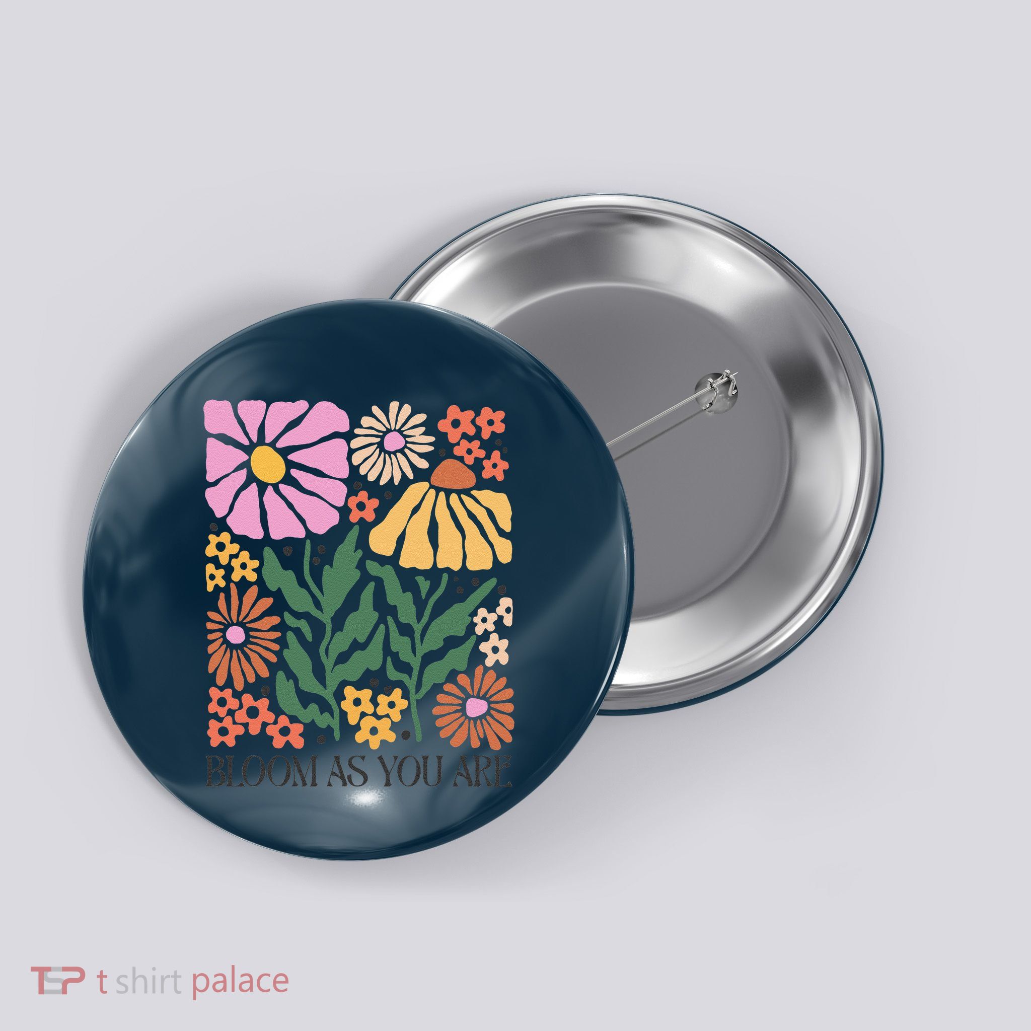 Boho Summer Flower Botanical Nature Lover Floral Wildflower Button