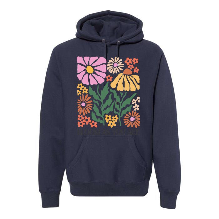 Boho Summer Flower Botanical Nature Lover Floral Wildflower Premium Hoodie