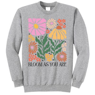 Boho Summer Flower Botanical Nature Lover Floral Wildflower Tall Sweatshirt