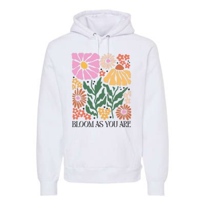 Boho Summer Flower Botanical Nature Lover Floral Wildflower Premium Hoodie