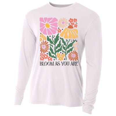 Boho Summer Flower Botanical Nature Lover Floral Wildflower Cooling Performance Long Sleeve Crew