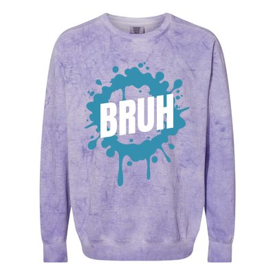 Bruh Slang Funny Meme Saying Teens Meme Bruh Colorblast Crewneck Sweatshirt