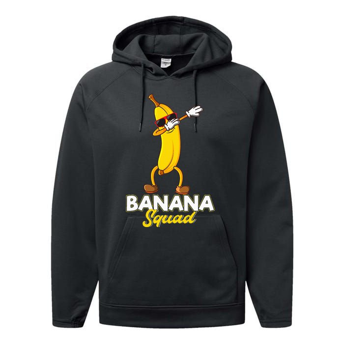 Banana Squad Funny Dabbing Banana Food & Dab Dab Performance Fleece Hoodie