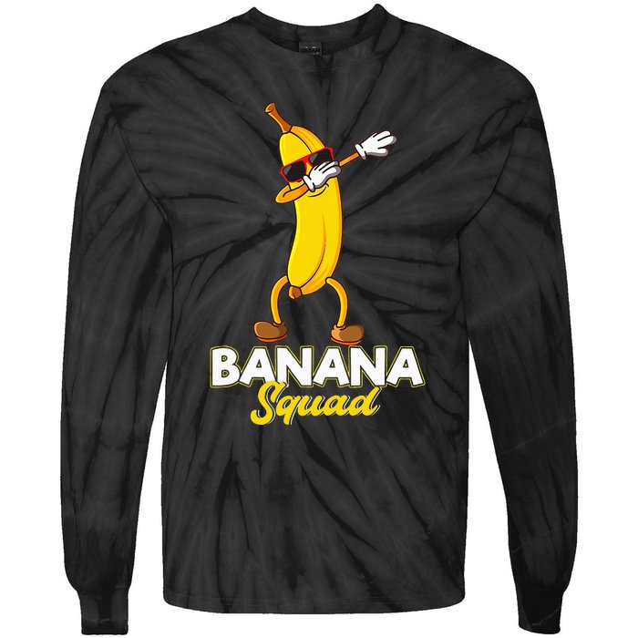 Banana Squad Funny Dabbing Banana Food & Dab Dab Tie-Dye Long Sleeve Shirt