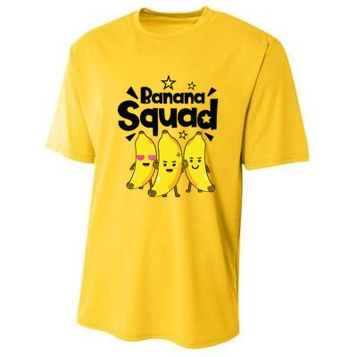 Banana Squad Funny Men Women Boy Vegan Fruit Food Lovers Youth Performance Sprint T-Shirt