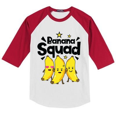 Banana Squad Funny Men Women Boy Vegan Fruit Food Lovers Kids Colorblock Raglan Jersey