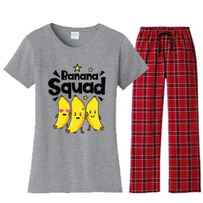 Banana Squad Funny Men Women Boy Vegan Fruit Food Lovers Women's Flannel Pajama Set