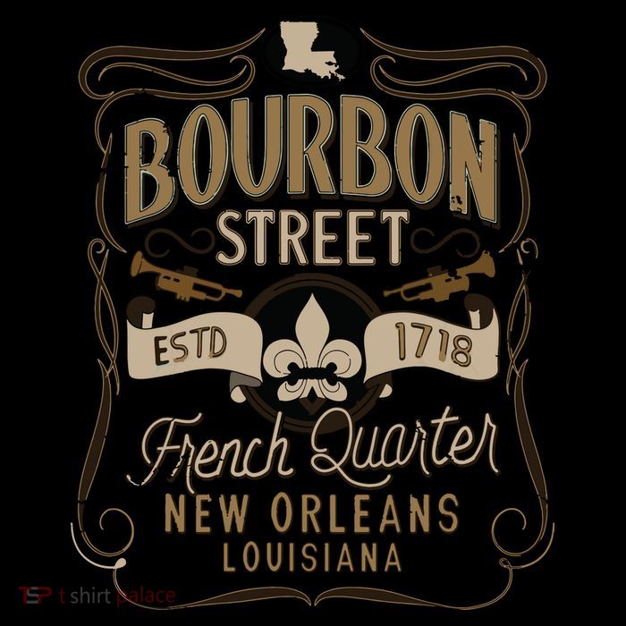 Bourbon Street French Quarter New Orleans Vintage Souvenir T-Shirt