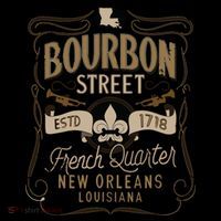 Bourbon Street French Quarter New Orleans Vintage Souvenir Tall T-Shirt