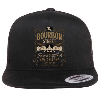 Bourbon Street French Quarter New Orleans Vintage Souvenir Flatbill Hat