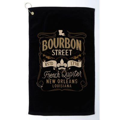 Bourbon Street French Quarter New Orleans Vintage Souvenir Platinum Collection Golf Towel