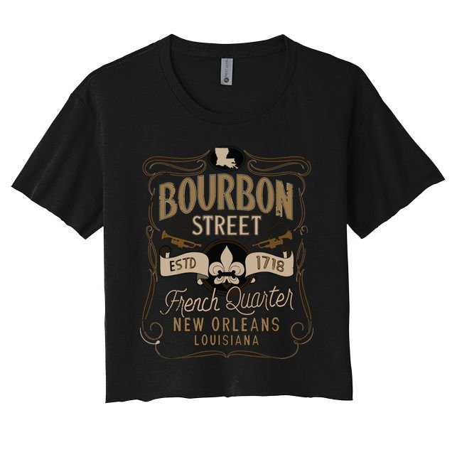 Bourbon Street French Quarter New Orleans Vintage Souvenir Crop Top