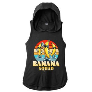 Banana Squad Funny Yellow Banana Lover Fruit Ladies PosiCharge Tri-Blend Wicking Draft Hoodie Tank