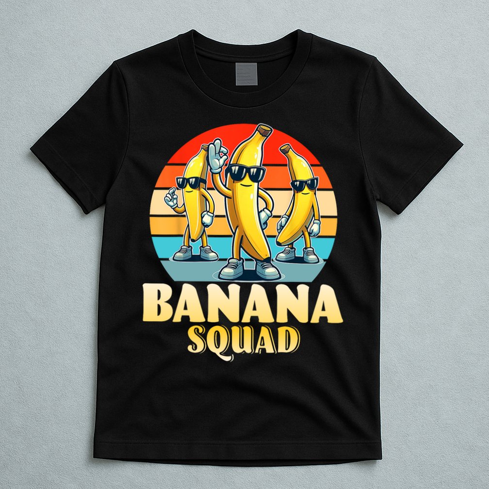 Banana Squad Funny Yellow Banana Lover Fruit T-Shirt