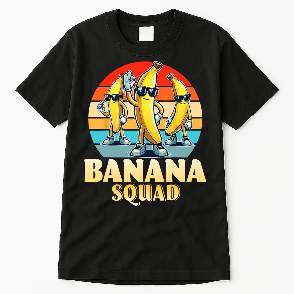 Banana Squad Funny Yellow Banana Lover Fruit Tall T-Shirt