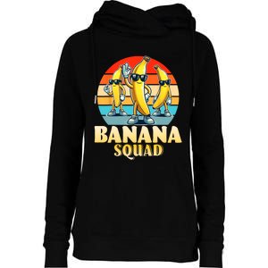 Banana Squad Funny Yellow Banana Lover Fruit Womens Funnel Neck Pullover Hood