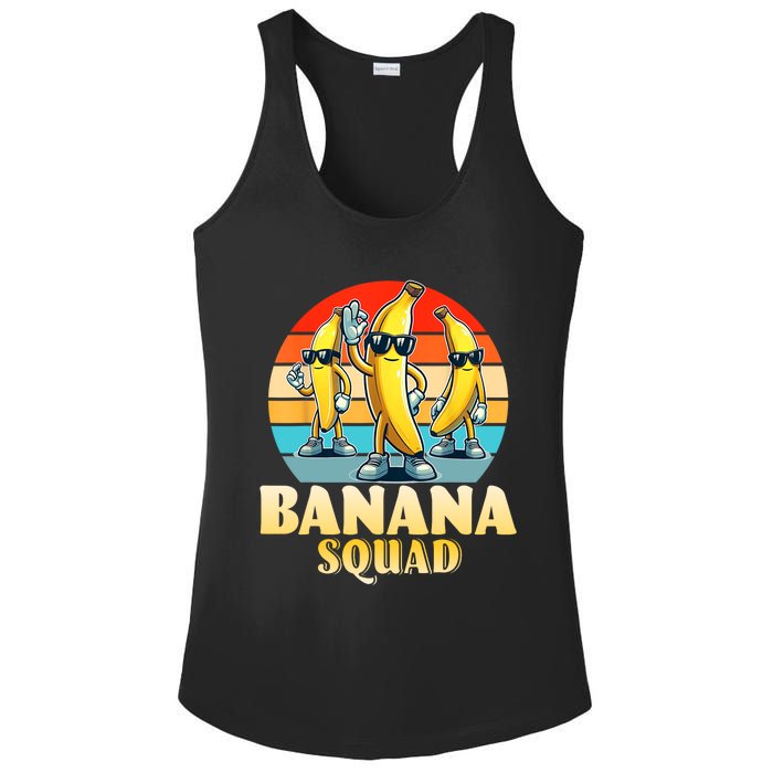 Banana Squad Funny Yellow Banana Lover Fruit Ladies PosiCharge Competitor Racerback Tank