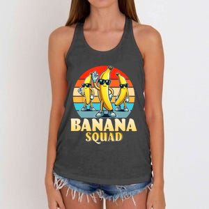 Banana Squad Funny Yellow Banana Lover Fruit Women's Knotted Racerback Tank