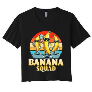 Banana Squad Funny Yellow Banana Lover Fruit Women's Crop Top Tee