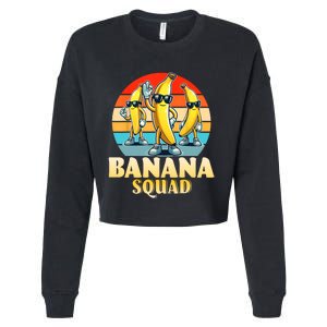 Banana Squad Funny Yellow Banana Lover Fruit Cropped Pullover Crew