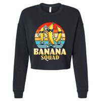 Banana Squad Funny Yellow Banana Lover Fruit Cropped Pullover Crew