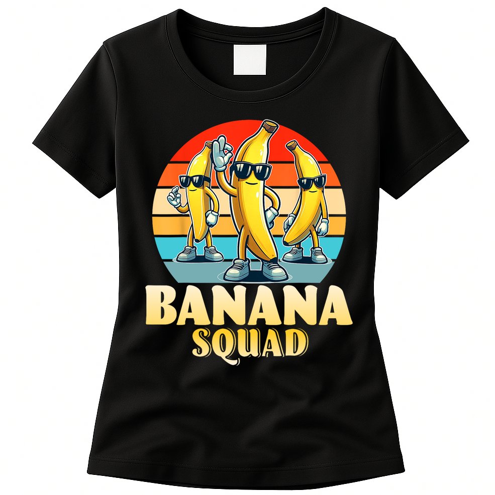 Banana Squad Funny Yellow Banana Lover Fruit Womens T-Shirt