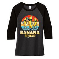 Banana Squad Funny Yellow Banana Lover Fruit Women's Tri-Blend 3/4-Sleeve Raglan Shirt