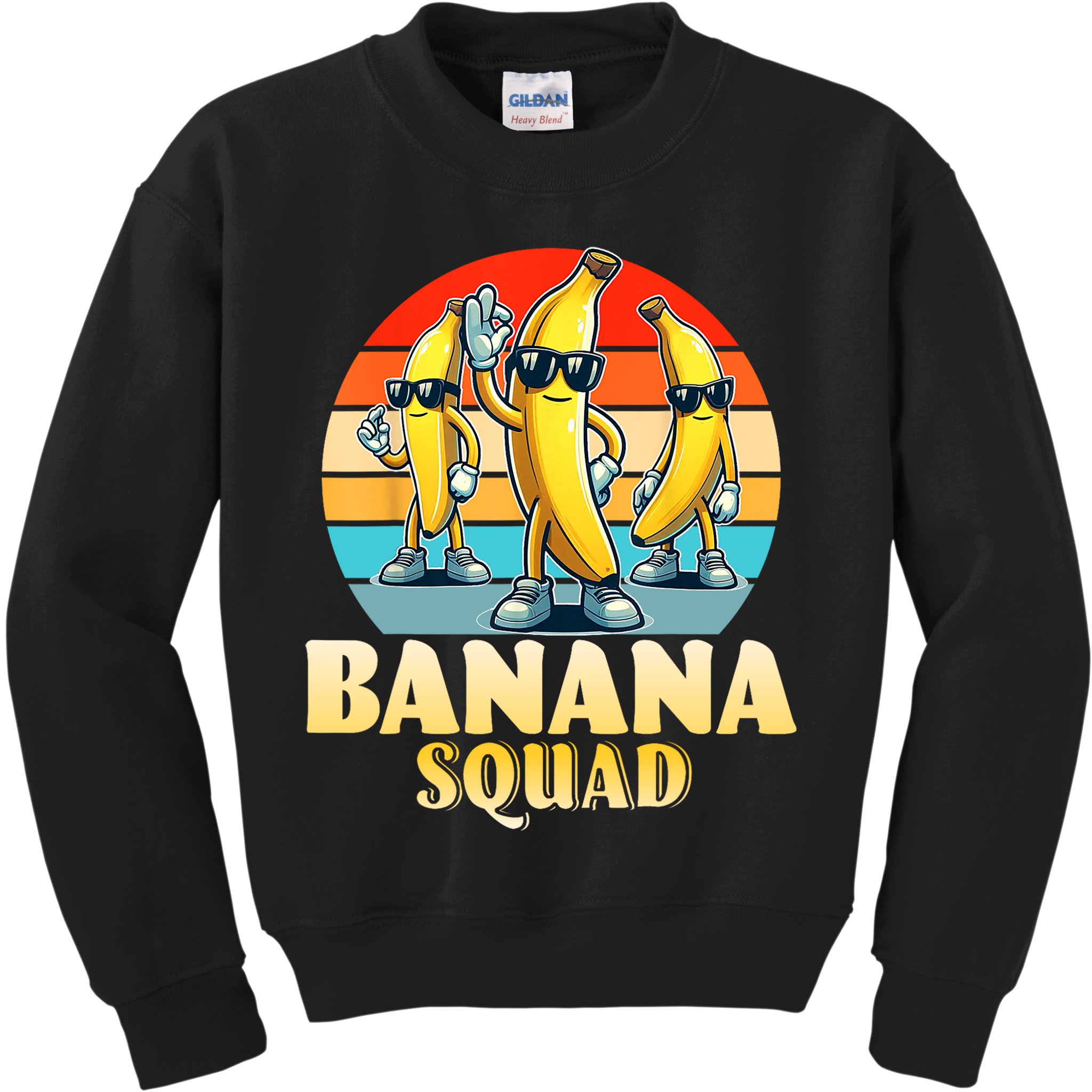 Banana Squad Funny Yellow Banana Lover Fruit Kids Sweatshirt