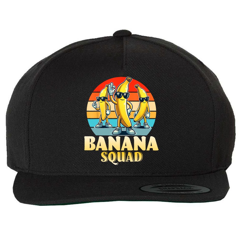 Banana Squad Funny Yellow Banana Lover Fruit Wool Snapback Cap